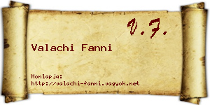 Valachi Fanni névjegykártya